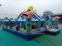 Bateau pirate Commercial maison de rebond gonflables videur combo aire de jeux parc d'attractions pour enfants