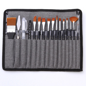 Nuovo arrivo 18 pz pennelli per pittura nera in Nylon per capelli in acrilico acquerello per artisti Set di pennelli in tela - Product Image 1