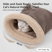 Nouveau Sac de Couchage Hivernal Chaud et Épais Semi-Enveloppant en Polaire Douce pour Chats et Chiens – Niche Douillette Personnalisable pour Animaux de Compagnie – Vente en Gros