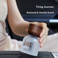 Diffuseur d'arômes sans flamme en verre avec couvercle en bois pour voiture, aromathérapie longue durée, parfum léger, ensemble d'huiles essentielles en rotin pour la maison
