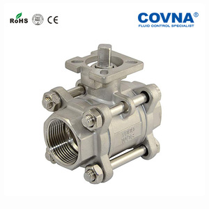 Vanne à boisseau sphérique pneumatique industrielle sur mesure en trois parties, haute plateforme, en acier inoxydable, filetée avec filetage interne - Product Image 3