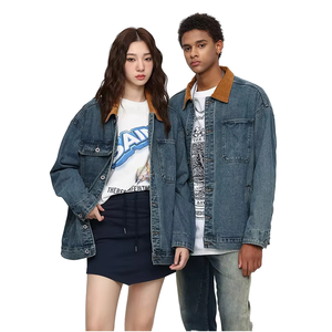 Nouvelle Collection 2025 – Blouson en Jean Homme Grande Taille Style Vintage Écologique pour l'Automne, Col Rabattu, Boutons, Coupe Ample, Effet Délavé - Product Image 2