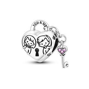 Bracelet unisexe DIY de style européen et américain, certifié GDTC, en argent plaqué or avec pendentifs en forme de cœur en zircon, pour tous les jours - Product Image 4