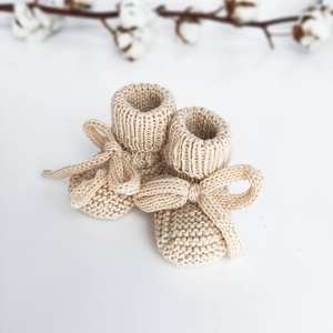 Chaussons bébé tricotés sur mesure, chaussons en tricot épais, chauds pour l'hiver, premiers pas, chaussures au crochet, faits à la main, unisexes, chaussettes pour bébés - Product Image 3