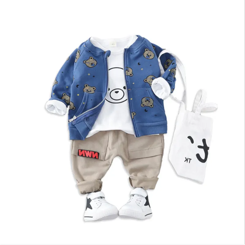 High Quality Toddler Infant Clothes Suits Baby Boys Clothing Sets Coats T-shirt Pants Children Kids toddler boy designer clothes