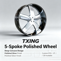 Velg Forged 5-Spoke Poles Berkilau Ukuran 18 19 20 Inch untuk Chevy Camaro F-body Mustang SN95 S197 S550 5x120.65 5x114.3