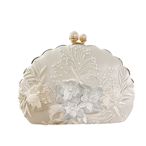 Pochettes de soirée en soie pour femmes, petites, perlées, pour fêtes et mariages, motifs variés (floraux, coquillages, chats, papillons), en PVC/PU effet pop-corn - Product Image 4