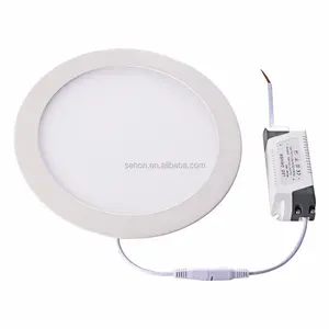 Lampu aluminium tubuh bulat datar SMD2835 9W LED Panel langit-langit cahaya dibuat di Cina