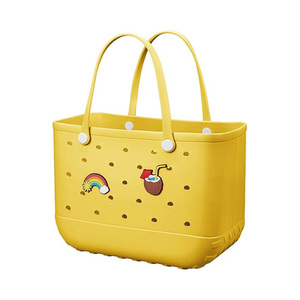 Custom Logo Wholesale New Design Plain <strong>Croc</strong> Bag Waterproof Handbag Tote EVA Beach Bag Large Two <strong>Straps</strong> - Product Image 6