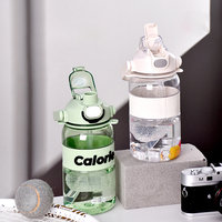 2025 Tendance Grande Capacité 500ml Bouteille En Plastique Paille Sûr Durable Minéral Gourde D'eau Pour Enfant Ports pour Adultes Enfants