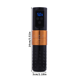 ปากกาสักโรตารี่ไร้สายสีทอง แบตเตอรี่ 1300mAh พร้อมหน้าจอ LED ดิจิตอล และตลับหมึกแบบผสม - Product Image 1
