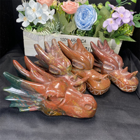 Sculpté à la main cristal artisanat pierre naturelle sculpture océan jaspe cristal tête de Dragon pour la décoration de la maison