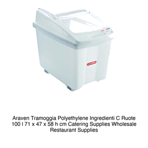 Araven Polyethylene Ingredient <b>Bin</b> 100 L 71 × 47 × 58 h cm, with Wheels - Product Image 2