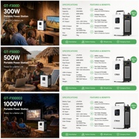 OEM ODM Stasiun Daya Portabel 300W 500W 1000W Baterai Lithium untuk Berkemah, Catu Daya Cadangan Portabel, Kompatibel dengan Panel Surya