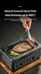 Assiettes <span class=keywords><strong>de</strong></span> cuisson en <span class=keywords><strong>pierre</strong></span> <span class=keywords><strong>de</strong></span> <span class=keywords><strong>lave</strong></span> noire naturelle pour grillades <span class=keywords><strong>de</strong></span> steaks, idéales pour la restauration occidentale, la restauration rapide et la cuisine maison, parfaites pour les plats chauds et les barbecues. - Product Image 6