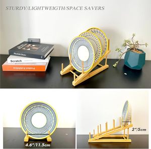Escurridor de Madera Ecológico que se Convierte en Soporte para Libros o Tazas, Ideal para la Encimera de la <span class=keywords><strong>Cocina</strong></span> y Apartamentos Pequeños - Product Image 4