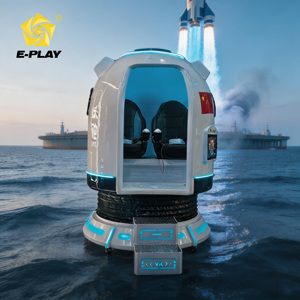 Simulador de Vuelo VR 9D Eplay, Cápsula Espacial Metálica, Plataforma de Movimiento con Rotación de 360°, 2 Jugadores, 100 Juegos, Temática de Aeropuerto, para Interiores - Product Image 1