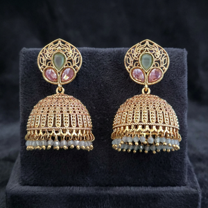 Exportador de Joyería Artesanal en India, Jhumki Antigua con Baño de Oro 233089 - Product Image 4