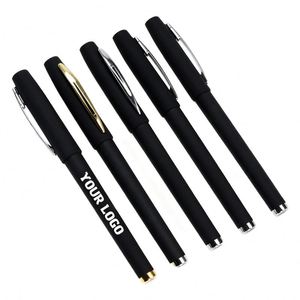 Plastic Black Pens <b>Set</b> With Matt Frosted Finish Wholesale Custom Logo Colored Advertising Promotional Gift Gel Ink Pen - Product Image 1