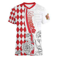 T-shirt personnalisé Monaco pour homme, col en V, avec drapeau de Monaco, célébration du jour de l'indépendance, chemise décontractée pour homme