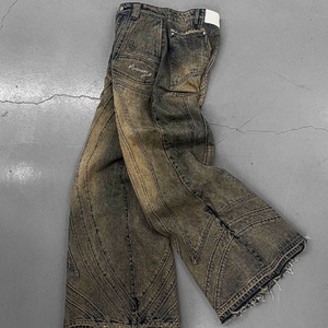 Pantalones Anchos de Mezclilla Lavada a la Piedra de 510 g, Estilo Urbano Y2K, Personalizados, de Moda, de Alta Calidad, Negros, Estilo Hip Hop, Corte Recto - Product Image 2