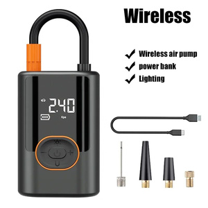 WOSEN Portable 150psi Tire Inflator Small Car Air Pump Wireless Mini Air Compressor Rechargeable Tyre Pump LED <b>Light</b> Power Bank - Product Image 1
