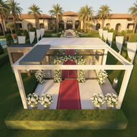 Kit combiné pergola et gazebo Sweet Home réglable, écologique, autoportant, avec structure en aluminium et supports en acier inoxydable, motorisé