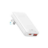 Chargeur mural portable ultra-fin 45W à double port USB-C et USB-A avec charge rapide PD et protections multiples pour iPhone