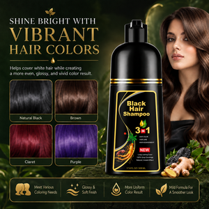 Champú para Cabello Negro 3 en 1, Color Permanente, Extractos Herbales para Todo Tipo de Cabello, Cubre las Canas, 500 ml - Product Image 6