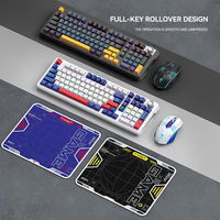 T-WOLF TF780 Mini USB Wired Wireless BT Mechanical Keyboard Mouse Mousepad Combo Hot-Swappable Gaming Laptop Stok Tersedia
