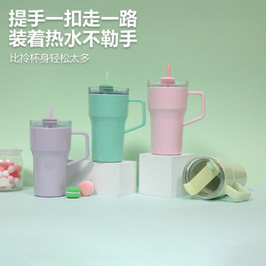 Shang Kou Ai 20oz Plastic Travel Mug With Handle And Straw Reusable Drinkware For Outdoor Use - Product Image 4
