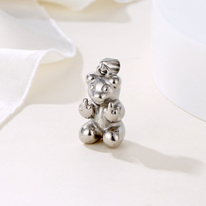 תכשיטי אופנה מצופה זהב חיות חמוד דוב תליון שרשראות נירוסטה גברים גברים פוגעניים שרשרת קסם - Product Image 4