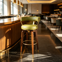 Sièges de restaurant commerciaux personnalisés sélectionnés avec des chaises rembourrées et des tables en bois pour les projets modernes d'hôtels, cafés et restaurants