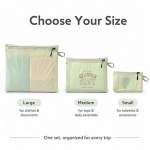 Ensembles de 3 cubes de rangement légers en nylon, organisateurs imperméables pour vêtements et articles de toilette, sacs de voyage - Product Image 6
