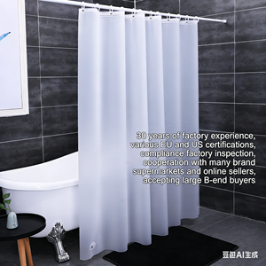 <span class=keywords><strong>Rideau</strong></span> de Douche Semi-Transparent en PEVA Écologique de Haute Qualité avec 12 Crochets, Design Américain Moderne, <span class=keywords><strong>Rideau</strong></span> de Salle de Bain Transparent pour - Product Image 2