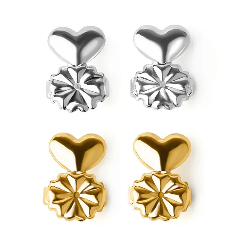 Fashion Brass ear support earring safety lifters fit all post earrings adjustable hypoallergenic earring backs