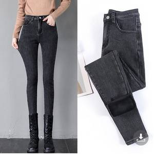 Jeans caldi invernali donna a vita alta pantaloni di <span class=keywords><strong>velluto</strong></span> Casual Jeans per donna pantaloni taglie forti 812-1627 - Product Image 4