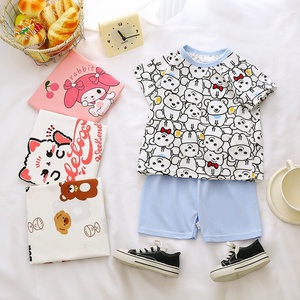 Michley vestiti di cotone per bambini a maniche corte set estate nuovo stile per ragazzi ragazze vestiti per bambini bambini <span class=keywords><strong>abbigliamento</strong></span> unisex - Product Image 2