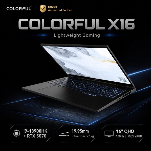 Colorful 16 Inch I9-13900HK 13th Gen RTX 5070 8GB High Performance Professional Portable Computer Wholesale Price Game Laptop