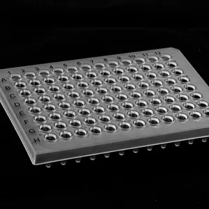 แผ่น PCR 96แบบกึ่งกระโปรงใสขนาด0.2มล. โพลีโพรพิลีนโพลีโพรพิลีนคุณภาพสูง