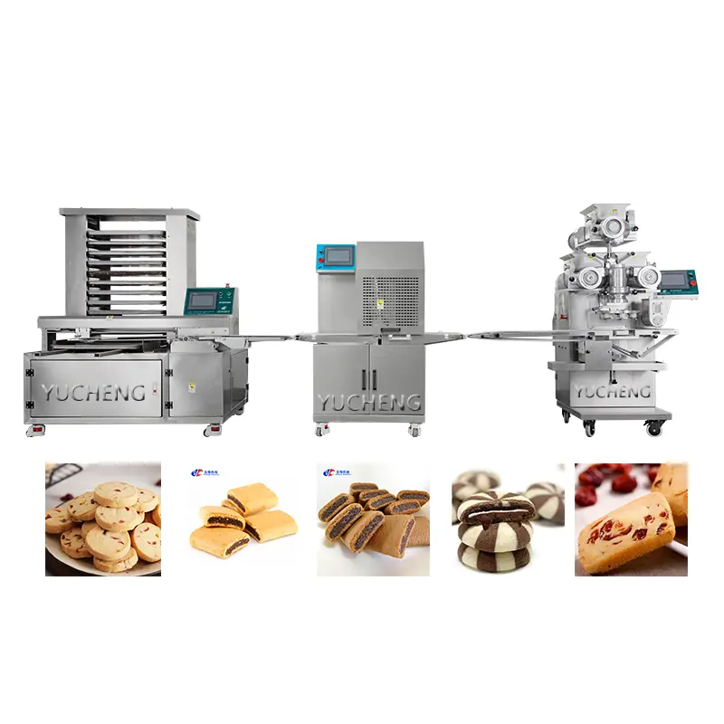 Industrial fully automatic double color cookies making encrusting machine