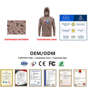 Camisa de Pesca con Capucha de Manga Larga con Protección UV UPF 50 Personalizada para Hombre, Secado Rápido, Transpirable, 100% Poliéster, con Máscara Facial - Product Image 4