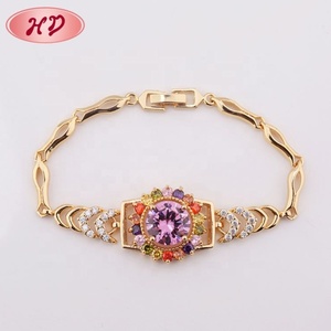 กำไลข้อมือผู้หญิงดีไซน์ล่าสุดประดับด้วยคิวบิกเซอร์โคเนียหลากสีสัน - Product Image 5