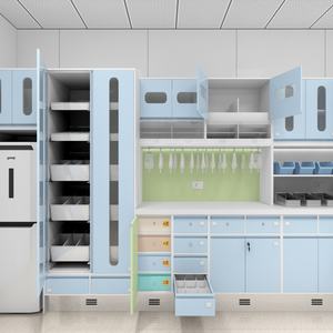 <span class=keywords><strong>Armoire</strong></span> de clinique dentaire moderne personnalisée en acier inoxydable 304 verrouillable à 5 tiroirs avec verre trempé pour hôpital, école, atelier - Product Image 1