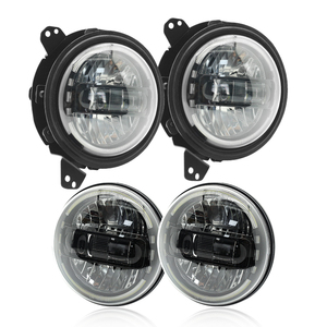 Faro de Halo redondo LED negro 5700K luz led para coche Ojos de Ángel 9 pulgadas faro LED <span class=keywords><strong>King</strong></span> <span class=keywords><strong>Kong</strong></span> - Product Image 1