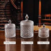 Nordic Style Candle Jar Storage Jar Home Decoration Transparent FJ99860 with Lid Decorative Glass Bedroom Customized Logo Party