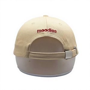 Gorra de Béisbol Beige con Cara Sonriente Bordada en Rojo, 6 Paneles, Ajustable, Unisex, Casual, 100% Algodón, Hebilla Dorada de Cobre - Product Image 2