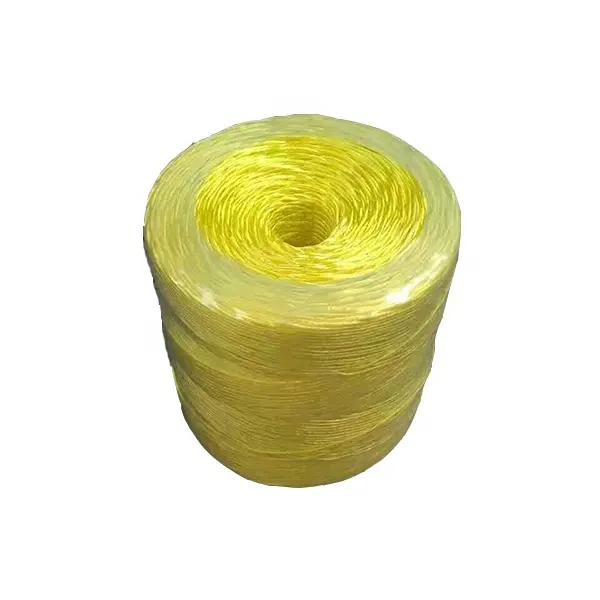 Rouleau de ficelle à fente en PP de couleur jaune, longueur personnalisée, 500g, 2mm