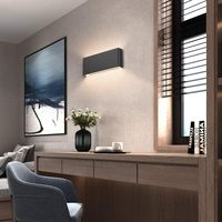 Applique murale LED moderne noir mat pour salle de bain, éclairage haut et bas, lumière chaude 3000K