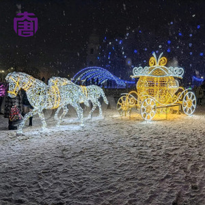 Life Size Christmas Horse Carriage LED <b>Light</b> Decoration for Outdoor Holiday Landscape and Commercial Display Projects - Product Image 4